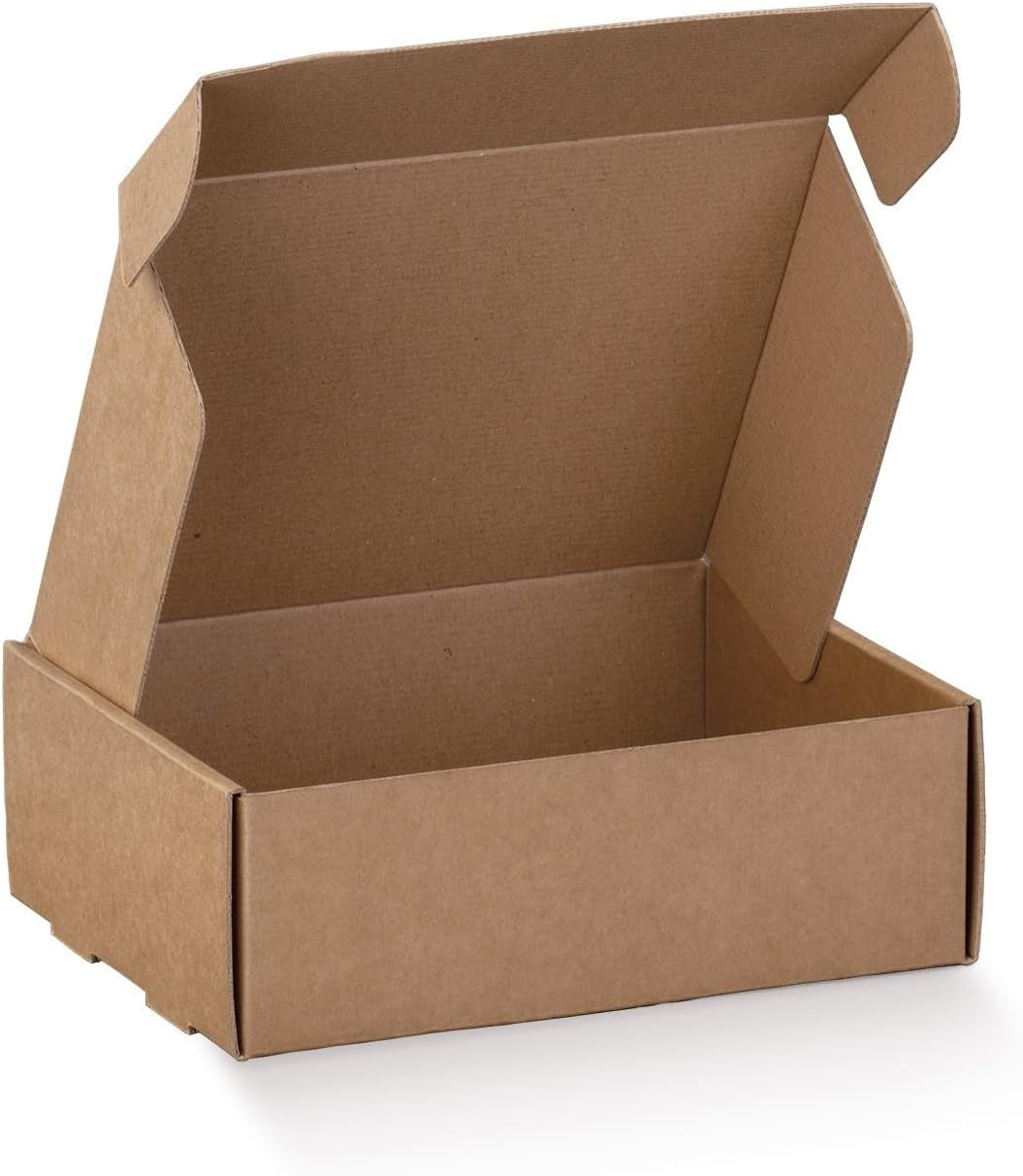 10 Scatole Fustellate Automontanti Avana – 14X14X16 Cm – Scatole in Cartone per Spedizioni, E-Commerce, Imballaggi