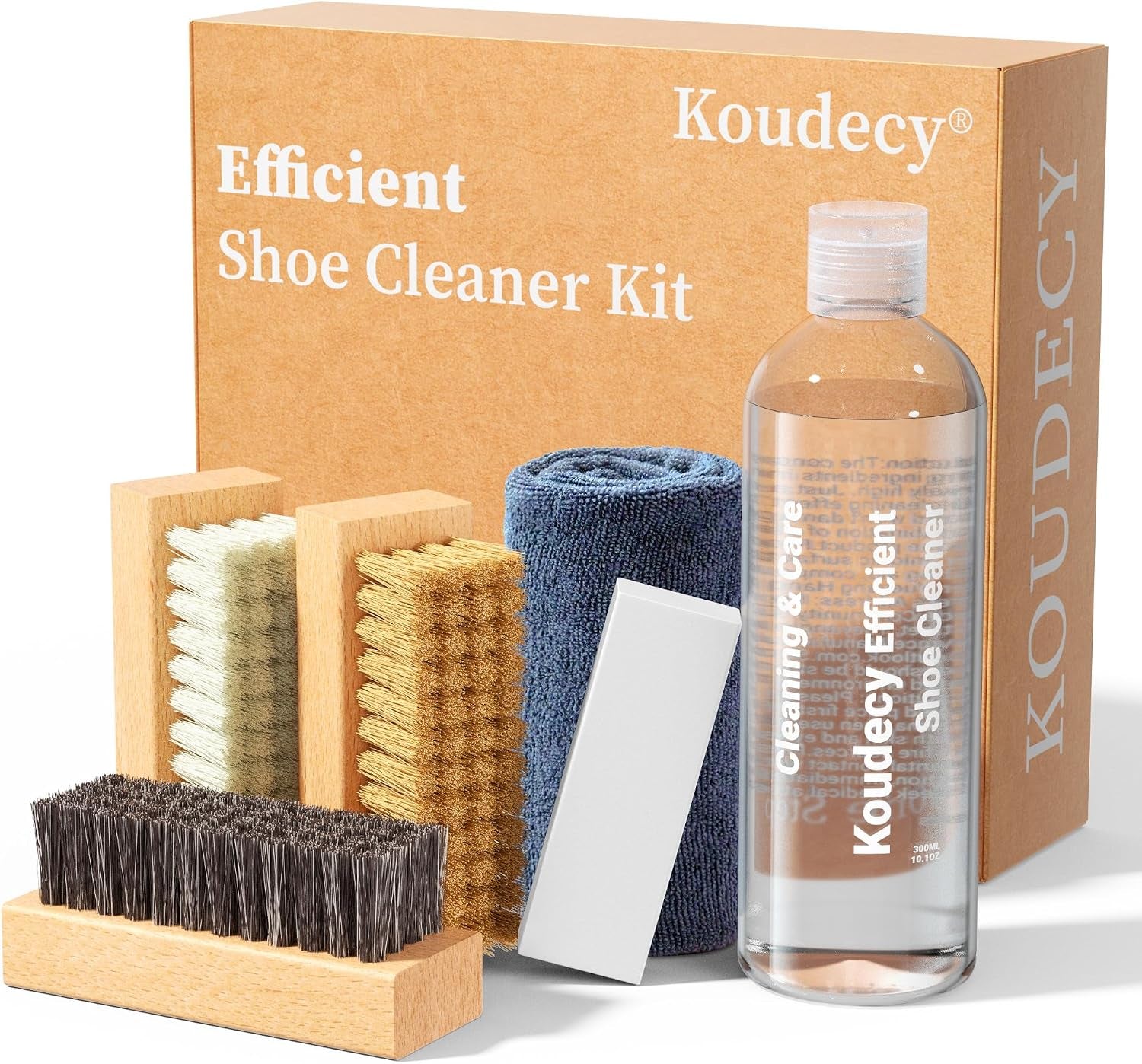 Kit per La Pulizia Delle Scarpe Da Ginnastica – Kit Di Pulizia per Scarpe Da Ginnastica Con Gomma, Spazzole E Asciugamano, Detergente Bianco per Scarpe E Scarpe Scamosciate