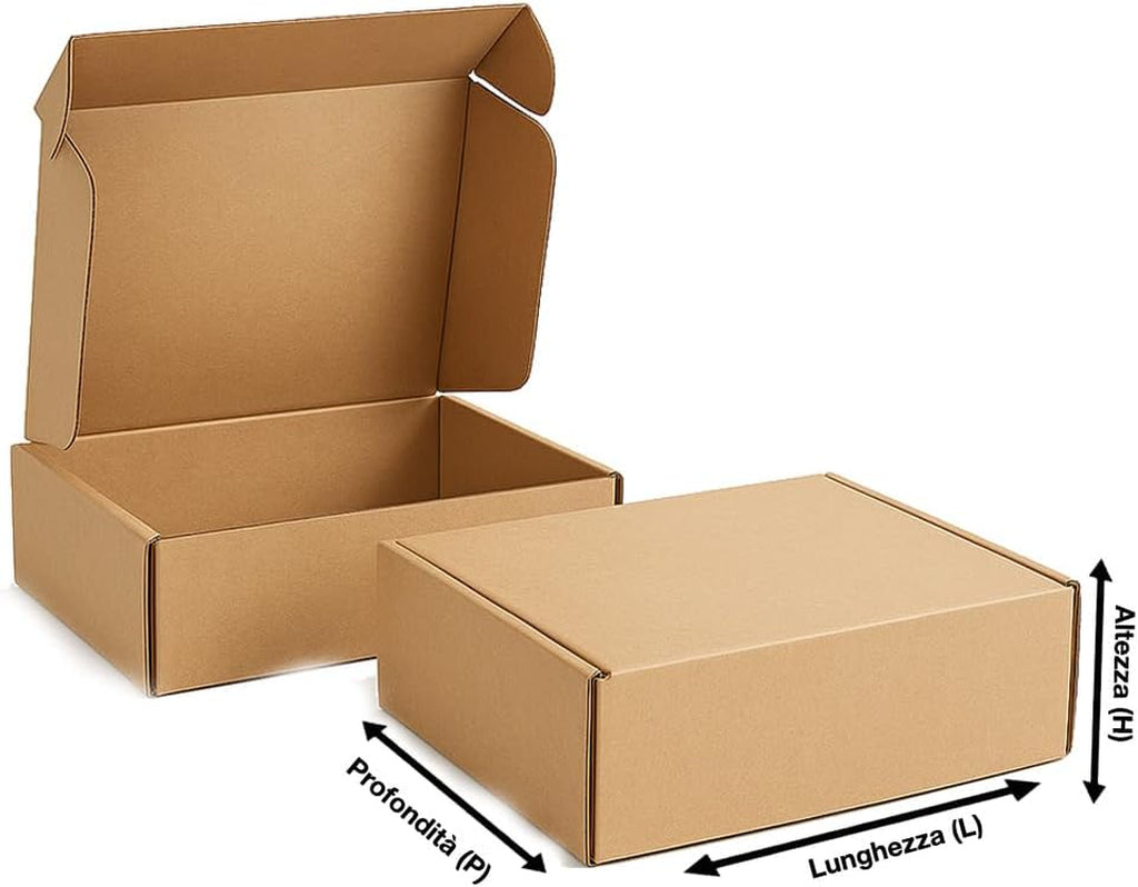 10 Scatole Fustellate Automontanti Avana – 14X14X16 Cm – Scatole in Cartone per Spedizioni, E-Commerce, Imballaggi