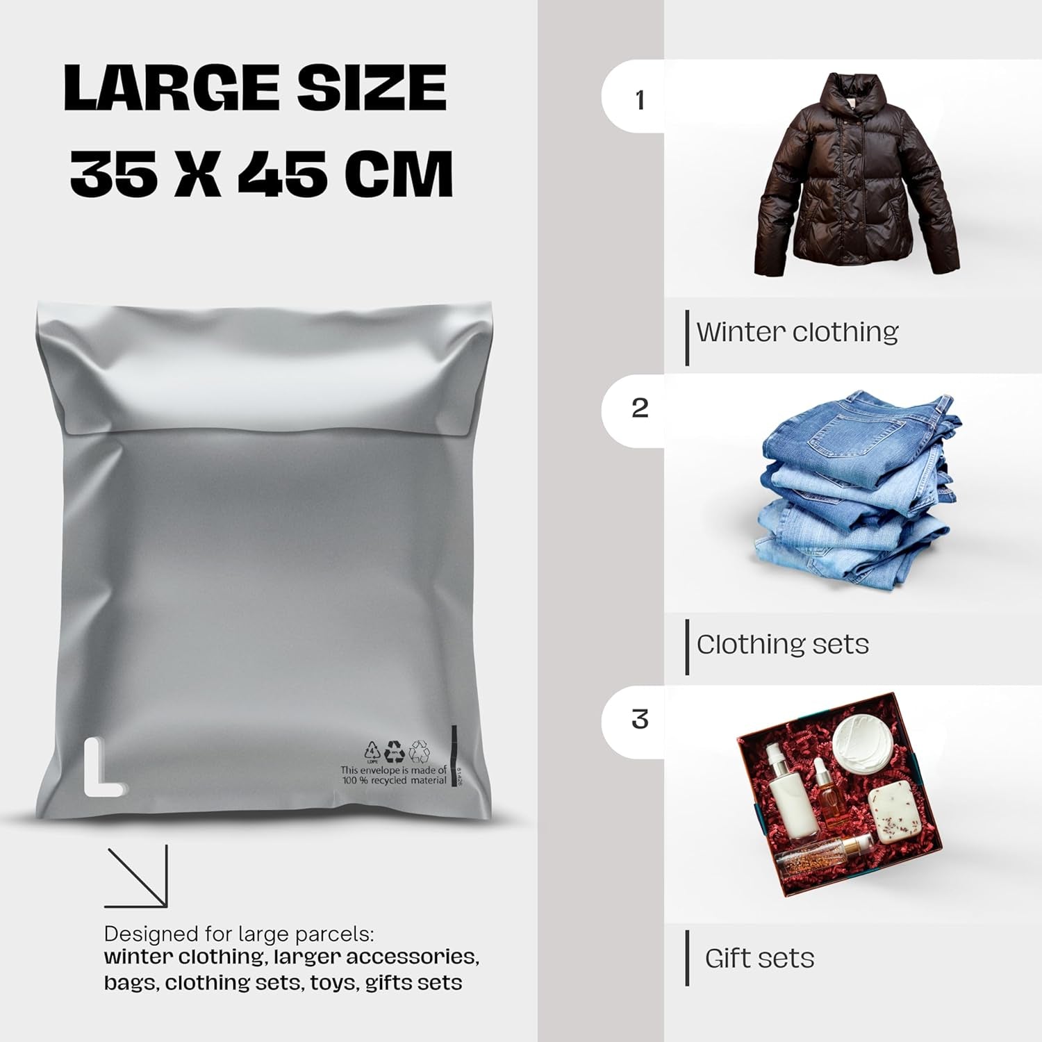 ® Buste per Spedizioni Plastica Set Da 20 Pezzi -L- 35X45 Cm Sacchetti Spedizione Autoadesivi E Opaque I Buste Plastica Richiudibili per Abbigliamento I Imballaggio Trasporto Logistica