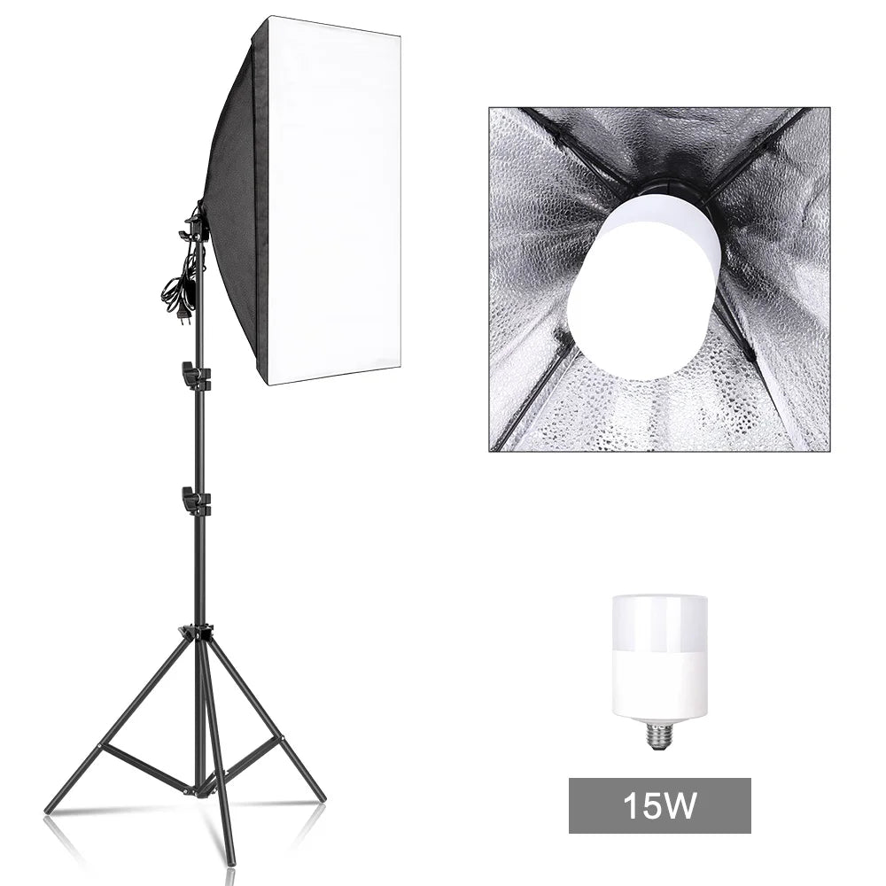 Photography Softbox Lighting Kits 50X70Cm Professional Continuous Light System Soft Box for Photo Studio Equipment