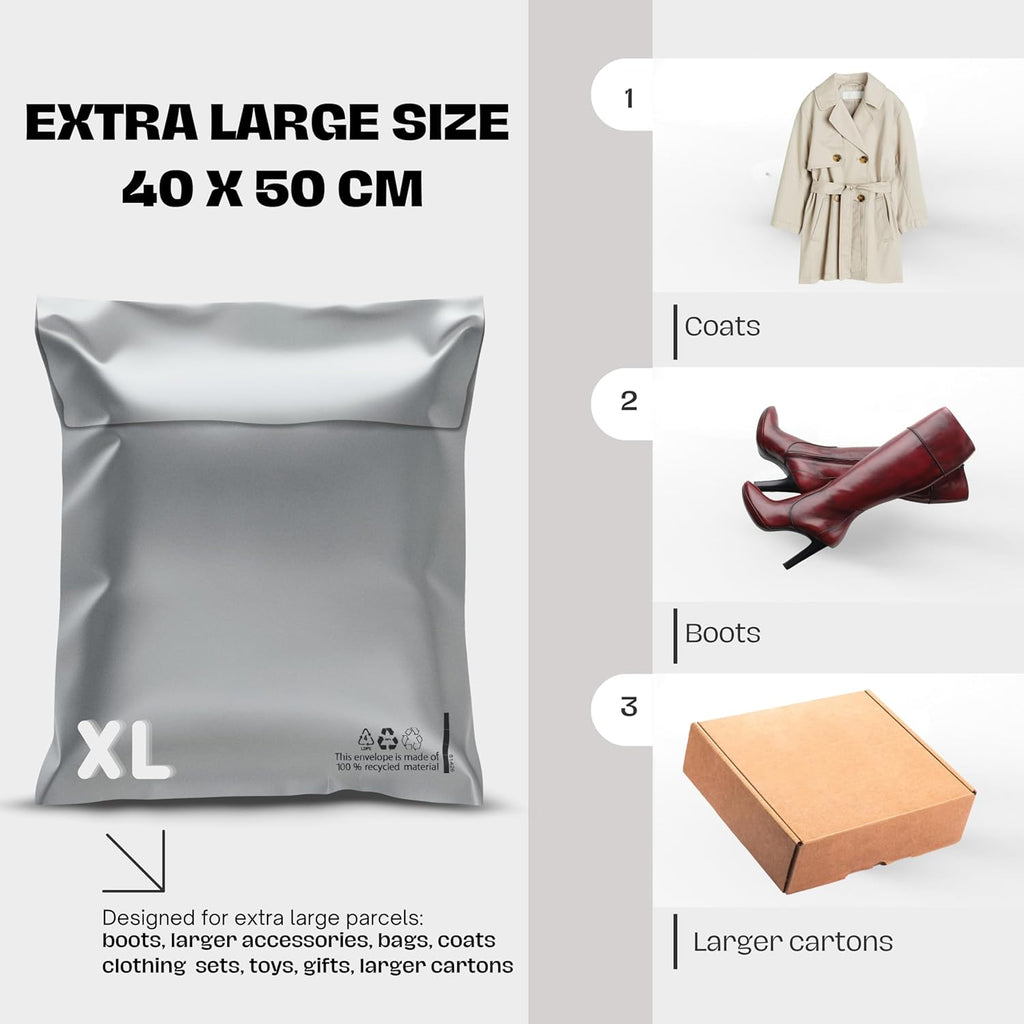 ® Buste per Spedizioni Plastica Set Da 20 Pezzi -XL- 40X50 Cm Sacchetti Spedizione Autoadesivi E Opaque I Buste Plastica Richiudibili per Abbigliamento I Imballaggio Trasporto Logistica