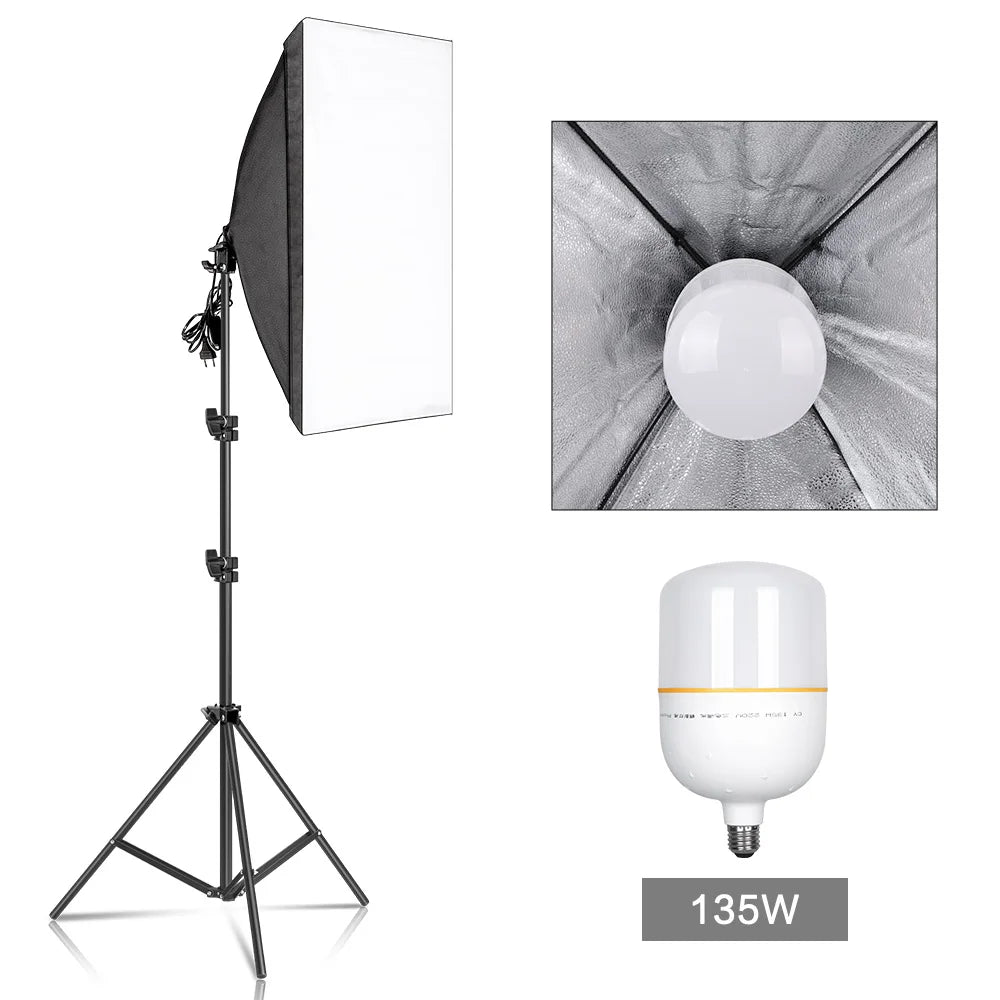 Photography Softbox Lighting Kits 50X70Cm Professional Continuous Light System Soft Box for Photo Studio Equipment
