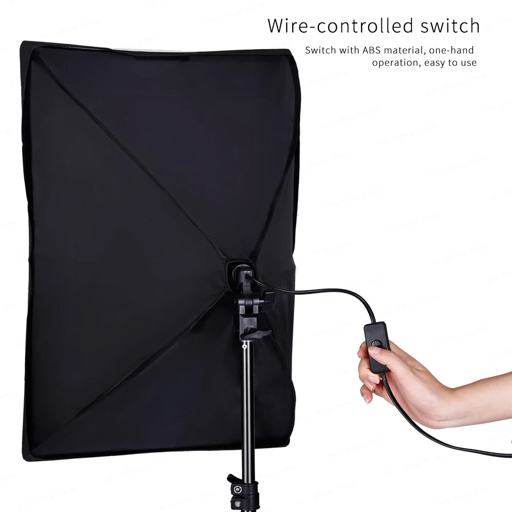 Photography Softbox Lighting Kits 50X70Cm Professional Continuous Light System Soft Box for Photo Studio Equipment
