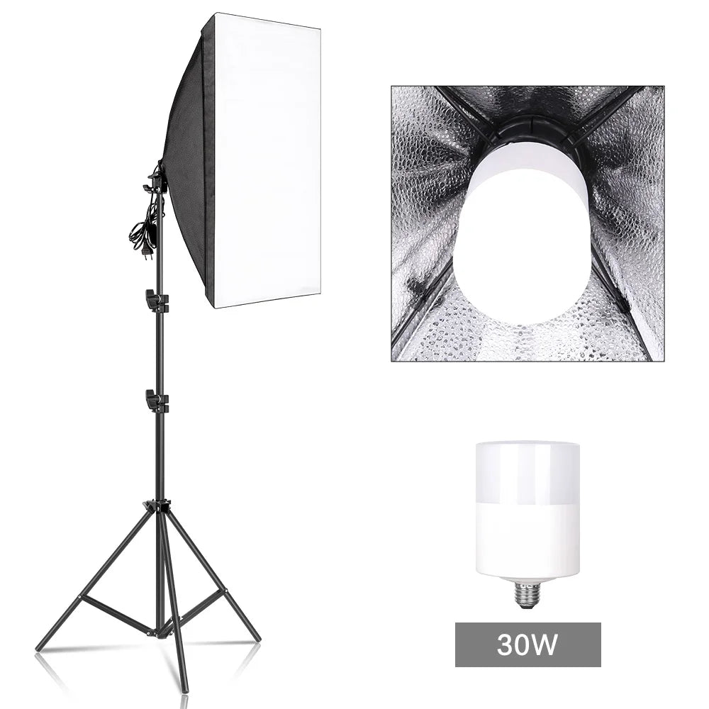 Photography Softbox Lighting Kits 50X70Cm Professional Continuous Light System Soft Box for Photo Studio Equipment