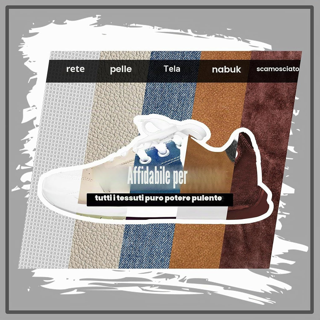 Kit per La Pulizia Delle Scarpe Da Ginnastica – Kit Di Pulizia per Scarpe Da Ginnastica Con Gomma, Spazzole E Asciugamano, Detergente Bianco per Scarpe E Scarpe Scamosciate